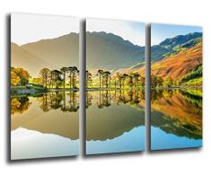 Tableau Moderne Photographique, Impression sur bois, Paysage Lake Buttermere, Angleterre, 97 x 62 cm, ref. 26057