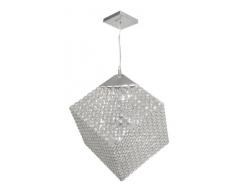 Oaks Lighting Blitz Suspension cube 7 lumiÃ¨res en forme de gouttes de cristal ChromÃ© poli