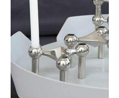 Stoff Nagel Bougeoir en Tissu métal argenté 6,5 x 10,2 cm