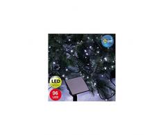 E=M6 5SOL111BC Guirlande Solaire 96 LED, Plastique, Blanc
