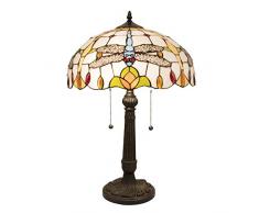 Lumilamp 5LL-5945 Lampe de table en verre coloré style Tiffany Grand format à 40 x 60 cm