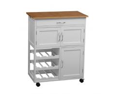 Premier Housewares 2403411 Chariot de Cuisine Bambou Blanc