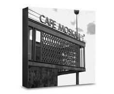 COGNOSCO HG-B115 Tableau Mural en Bois avec Photo darchitecture Berlin Café Moskau Noir/Blanc 15 x 15 cm
