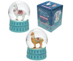 Puckator Boule Ã Neige alpaga (1 alÃ©atoire fournie), rÃ©sine, Multicolore, Hauteur 8 cm, Largeur 6 cm
