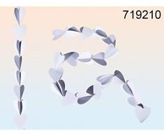 ootb 719210 Guirlande en Papier, Coeur, Blanche, 150 cm