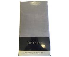 Rapport Facile dentretien Infroissable Drap Plat, Coton Polyester, Ciel, King