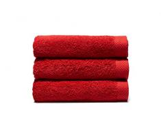 Home Basic - Lot de 3 Serviettes Eponge, 33x50 cm Serviette invité, 50x100 cm, Drap de Bain 70x140 cm, Couleur Fuchsia