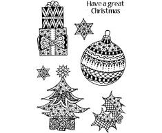 Crafty Impressions A6Â Sue Dix Boules de NoÃ«l et fanions Tampon