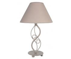 Tosel 63833 Lampe de Table La Roya Acier 60 W E27 Taupe Cérusé