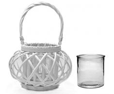 AR Photophore en Bambou Blanc 24 x 20 cm