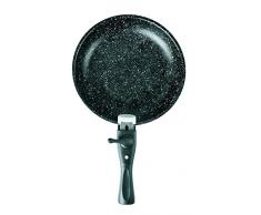 IBILI 460500 Set 2 Poeles + 1 Poignée Amovible, Aluminium, Noir, 26 x 26 x 5 cm