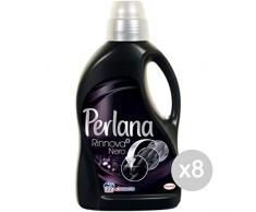 Perlana Set 8Â Liquide 1,5Â Noir Bouchon Argent Absolu Lessive Machine Ã Laver et Linge, Multicolore, Unique