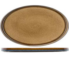 COSY & TRENDY Quintana 5950031 Assiette Plate Ovale en Porcelaine Quintana-Ambre-30,5x19 Cm