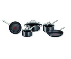 Tefal C556S554 Prograde Batterie de cuisine 5 pièces induction (18/20 casseroles, faitout 24 + couvercle, poêles 26/30 cm), 5 pièces, aluminium