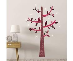 Walplus Swarovski Cristaux et Arbre Crochets Autocollant Mural, Vinyle Multicolore, 90 X 30 X 0,5 CM
