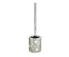 Wenko 22435100 Brosse WC Bathroom Stella Taupe, Céramique, Gris, 10,2 x 10,2 x 39 cm