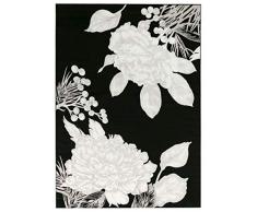 Vallila Vaula Tapis Moderne Brillant 140 x 200 cm, Noir, Floral 200 x 140 cm