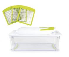 H&H 1015Â trancheur avec classeur et 3Â Lames interchangeables, Plastique/Acier Inoxydable, Blanc/Vert