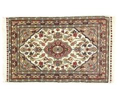 Eden Carpets kashmirian Fonds Soie Tapis noué à la Main, Laine, Multicolore, 61 x 95 cm