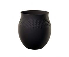 Villeroy & Boch Collier Noir Grand vase perle, Premium Porcelaine, Noir, 16,5Â x 16,5Â x 17,5Â cm