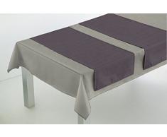 Comptoir du Linge Chemins de Table 45 x 140 cm, 100% Polyester/Aspect Coton. Poids 210 GR/m2, Anthracite