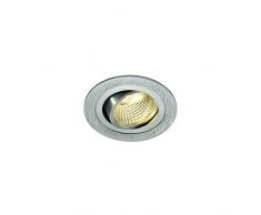 SLV plafond new Tria Mini DL Set Spot encastré rond 2,2 W, Power LED, 3000 K, 30 °, avec, clip plumes pilote, en aluminium brossé 113976