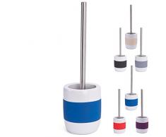 MSV Moorea 5cl Porte-Brosse et Brosse WC en céramique Bleu