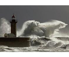 Papier Peint poster panoramique PHARE DE PORTO 4 x 2,70 m | DÃ©co et photo murale XXL QualitÃ© HD Scenolia