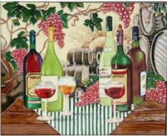 YH-Arts 11Â x 35,5Â cm Art Vin Table, carrelage, cÃ©ramique, Multicolore