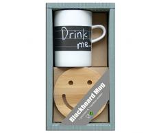 laroom 13975Â âÂ Set Cadeau Bureau Tasse de Porcelaine avec Tableau, Blanc