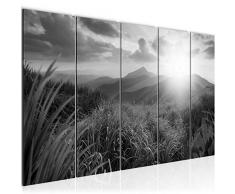 Tableau decoration murale Paysage coucher de soleil 200 x 80 cm - XXL Impression sur Toile Salon Appartment 5 Parties - prÃªt Ã accrocher - 607055c
