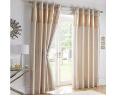 Boulevard en Velours Bande Rideaux à Åillets entièrement doublés, Oyster, 90 x 228,6 cm