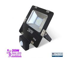 EEKLUX Projecteur LED 20 W avec dÃ©tecteur de mouvement 20 W Noir Petit