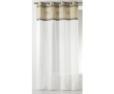 Homemaison 09469-8-AL Voilage avec Parement Etamine/Coton Gris 1 x 140 cm