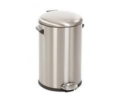 EKO Belle Deluxe Poubelle à Pédale Métal Inox 31,9 x 28,3 x 41,2 cm 12 litres