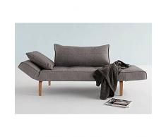 INNOVATION LIVING Canape design ZEAL BOW Flashtex Dark Grey convertible lit 200*70 cm