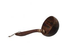 VIE UK_VG0086-SONO&COCOSHELL-GIANT-1SET Louche GÃ©ante en Bois et Coquille de Noix de Coco, Coloris Assortis, Un