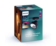Philips myLiving Spot bukko LED sceneswitch Noir en métal, lumière Blanche CHAUDE A neutre. réglable avec interrupteur existant