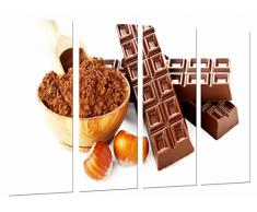 Tableau Moderne Photographique, Impression sur bois, Epicerie, Cuisiner, Chocolat Noisettes Cacao, Blanc, 131 x 62 cm, ref. 27064