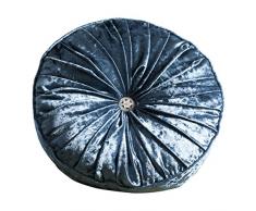 Gallery Direct Loire Coussin Rond en Velours, Bleu Sarcelle, 40Â cm