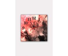 Bonamaison Horloge Murale en MDF, Multicolore, 30 x 30 cm