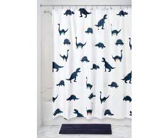 iDesign Novelty Poly imprimÃ© Dinosaure Original, Rideau Polyester aux propriÃ©tÃ©s hydrophobes, Accessoire Salle de Bain pour Douche ou Baignoire, Bleu, 182,9 cm x 0,3 cm