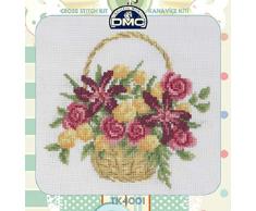 Tuva BoÃ®te Ã coudre en mÃ©tal dÃ©coratif Aida 14 carats DMC en coton avec aiguille, ciseaux, motif