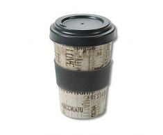 Kesper 41230 Gobelet en fibre de bambou Motif lettres de cafÃ© DiamÃ¨tre 9,5 cm Hauteur 14 cm