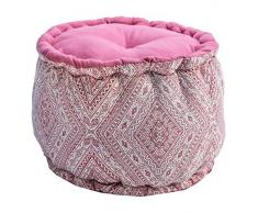 Deco&Co DÃ©coration intÃ©rieure naturelle - Pouf Rond ImprimÃ© Bloom, 40cm x 30cm