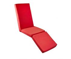 Outbag 31RELPLU-Red Chaise avec Repose-Pieds, Polyester, Rouge, 180 x 50 cm