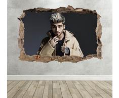 Wall Decor 247 Zayn Malik Pop Star 3D Sticker Mural pour Chambre Ã Coucher Motif Ã©toile 3D Motif Paysage Extra Large 100 cm x 70 cm
