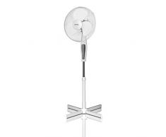 MPM MWP-19 Ventilateur à pied pivotant à hauteur réglable avec minuterie 7,5 heures et télécommande Blanc 50 W