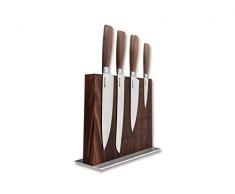 BÃ¶ker Manufaktur BÃ¶ker Core Set Square Bloc de Couteau & Foire Esser, Bois, Marron, 24,5Â x 10Â x 25Â cm, 5Â unitÃ©s de