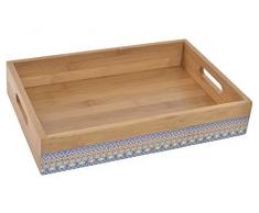 Item Plateau en Bois de Bambou Motif Floral 35 x 23 x 6 cm